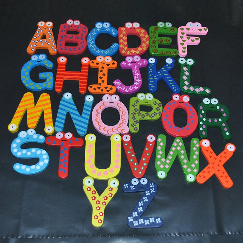 

Magnet Fridge Sets 26 English Letters 5.8cm Safe Non-toxic Wooden Fridge Magnet Souvenir Cute Magnets Toys for Children Fridge