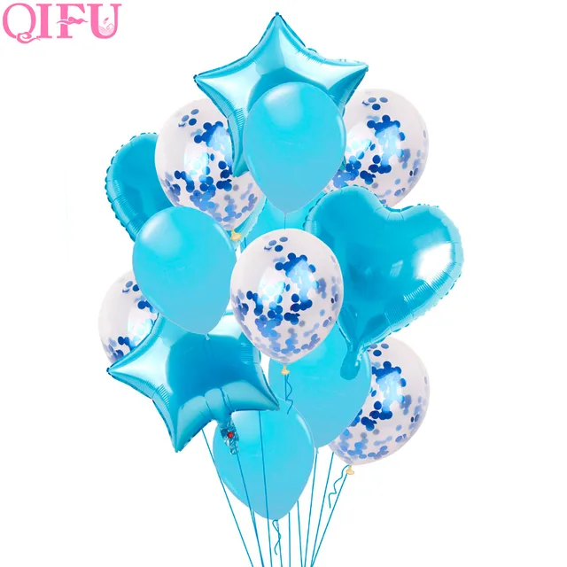 QIFU استحمام الطفل الصبي الأولى بالونة عيد ميلاد الهواء الوردي فتاة بالونة هيليوم رقيقة أرقام 1 سنة 1st عيد ميلاد الزينة حزب الاطفال