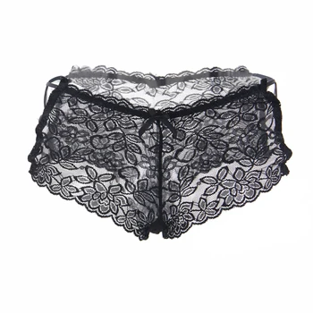 

Womens Underwear Lingerie Transparent Seamless Lace Briefs Bandage Hollow Out Floral Straps Low-Rise Sexy Panties M XL 3XL P5124