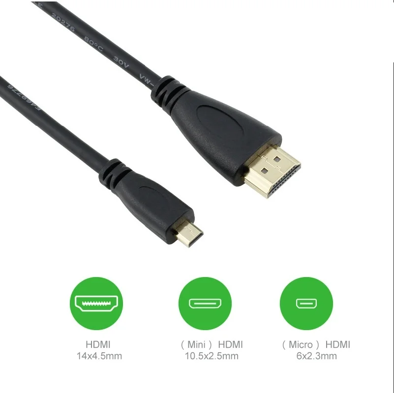 30Cm 50Cm 1M 1.5M 3M 5M V1.4 Cavo Microhdmi 1080P 1440P Per Hdtv Ps3 Xbox Lcd 3D Xc1164