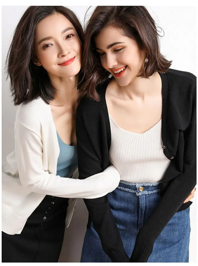 新款针织衫_2019新款女士针织衫开衫v领上衣时尚外套一件代发---阿里巴巴_32