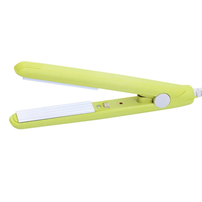 

Mini Ceramic Electronic Hair Straightener Curling Iron Straightening Corrugated Irons Hair Crimper Styling Tools 220V Yellow E