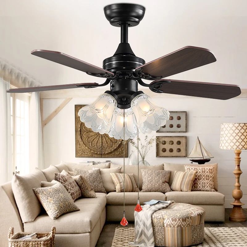 Retro Ceiling Fan With Light Remote Control Ventilador De Techo