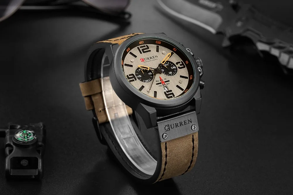 New curren 8314 Mens Watches Top Brand Luxury Men Military Sport Wristwatch Leather Quartz Watch erkek saat Relogio Masculino