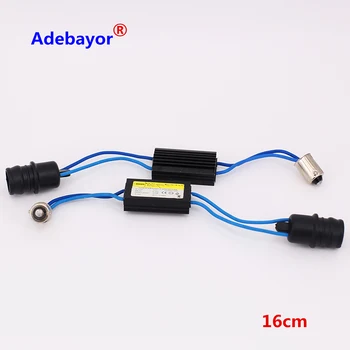 

2Pcs Car BA9S Turn T10 LED Lamp Decoder Wiring Adapter LED Decoder Anti Flicker Warning Canceller Hard Socket Black parking