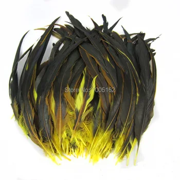 

12-14" (30-35cm) Yellow Coque Cock Rooster feathers coque feather headdress 300pcs