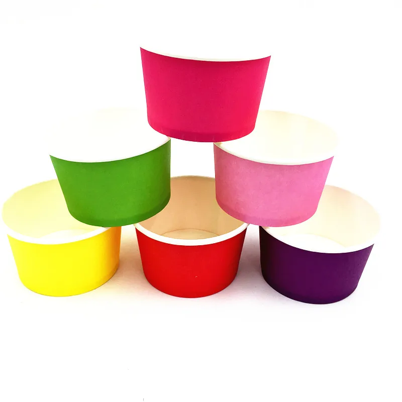 50 шт./партия, одноцветная чашка для мороженого, одноцветная чашка для мороженого, одноразовый лед, чашка для крема, с фабрики, вечерние принадлежности