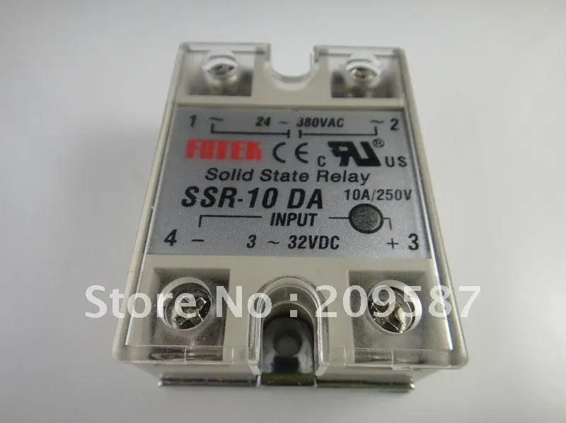 10 шт. твердотельные реле SSR-10DA 10A 3-32VDC/24-380VAC