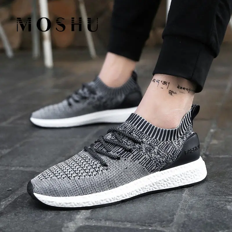 

Men Fashion Sneakers Summer Light Breathable Casual Shoes Flats Slip On Solid Comfortable Chaussure Homme