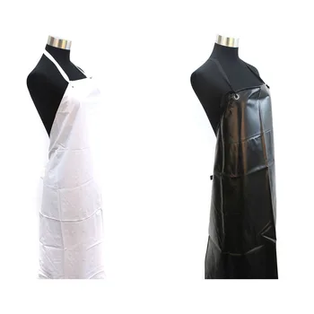 

Waterproof Unisex Heavy Duty Apron for Butchers Kitchen Apron women men adults cooking PVC Mens Aprons Chef (Black / white )