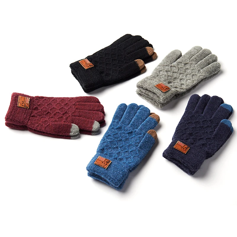 Realby Для Мужчин's Зимние перчатки Теплые наручные сенсорный Экран Luvas de Inverno