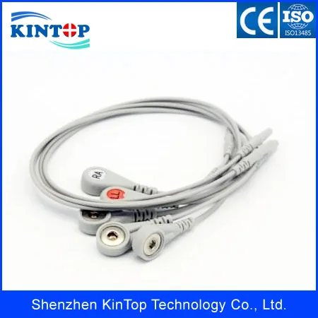 Holter ECG cable with integrated 7 lead wires for Holter Recorder , IEC DIN 1.5 type