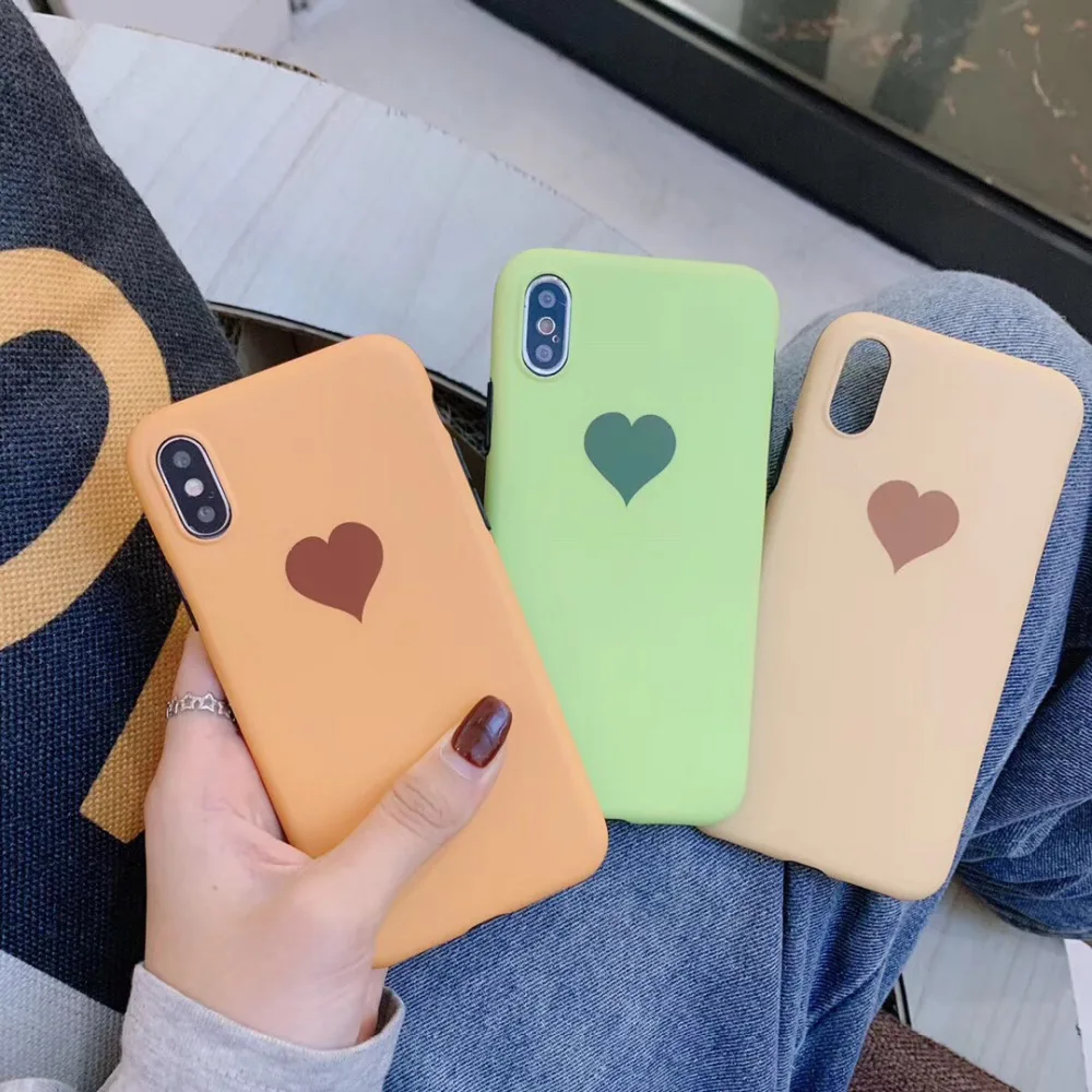 

maosenguoji Korea ins Simple Little love fashion Couple soft Mobile Phone Case for iphone 6 6s 6splus 7 8 plus X XR XS MAX cover