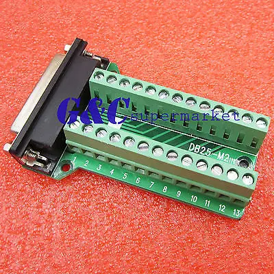 

DB25 Female 25Pin Plug Breakout PCB Board Terminals D-SUB Connector