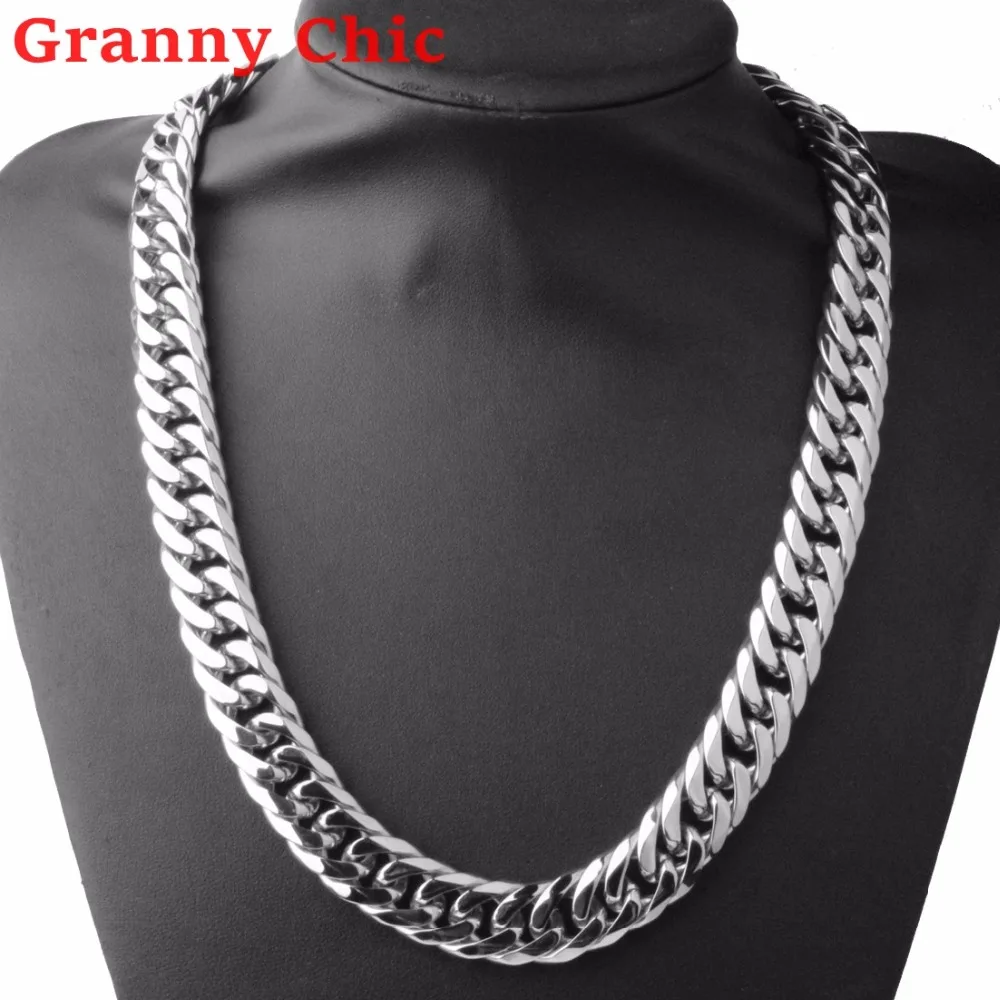Granny Chic Miami кубинские цепи для мужчин ювелирные изделия в стиле хип хоп Серебряный