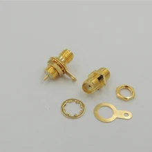 10 шт. Медный позолоченный внутренний разъем SMA радиочастотная Панель Крепление с гайкой переборка ручка припой