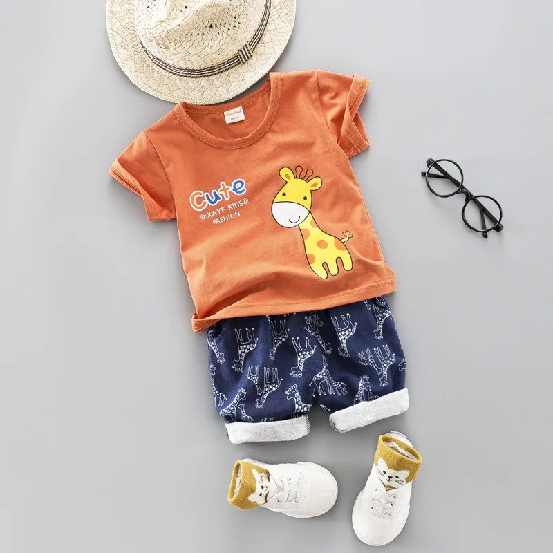 Moggi Cat Summer children clothing sets cartoon toddler Boys clothing sets top+pant 2Pcssets kids casual boys clothes suit (6)