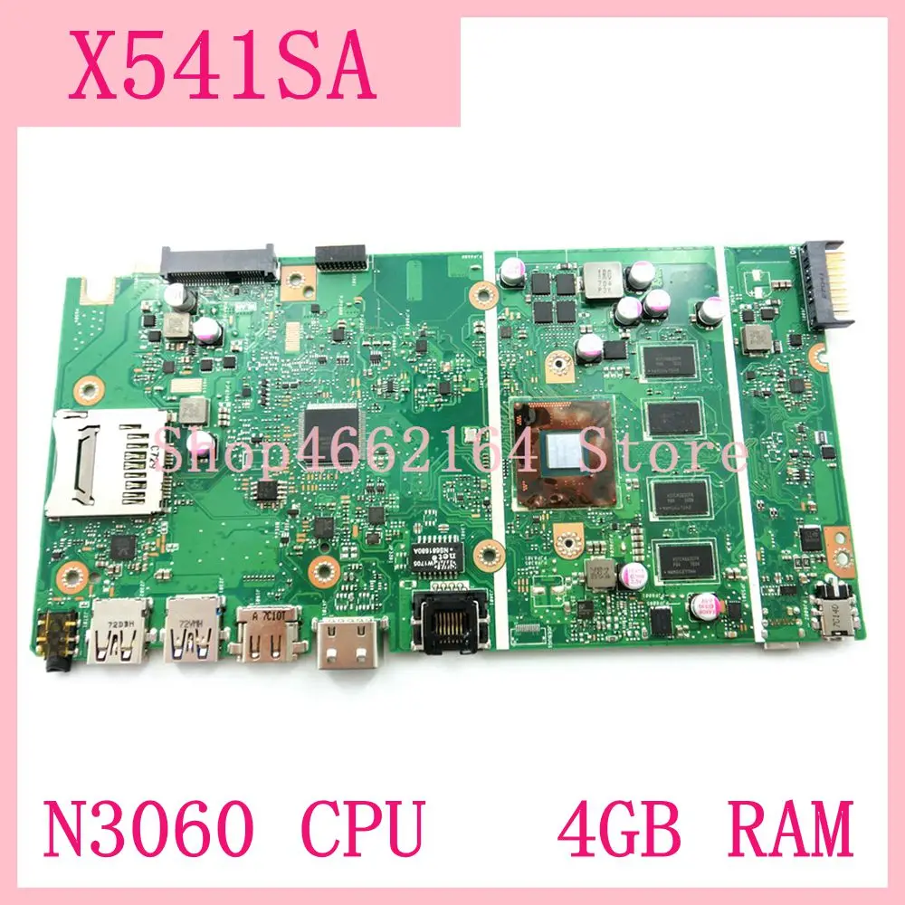 

X541SA N3710 CPU 4GB RAM REV 2.0 mainboard For ASUS X541 X541S X541SA laptop motherboard 90NB0CH0-R00010 Test ok free shipping