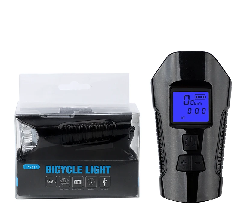 Cheap WEST BIKING 3 in 1 Bike Light 1500mAh Bike Horn Bicycle Lamp Odometer Headlight MTB Bike Computer USB Rechargeable Cycling Light 15