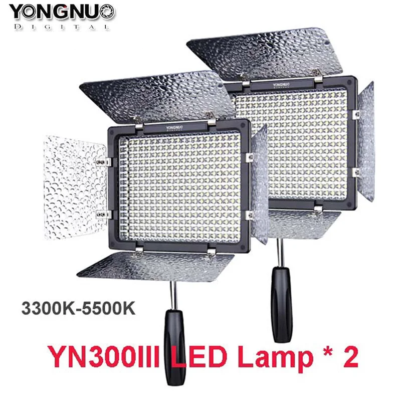 

2pcs Yongnuo YN300 III YN-300 lIl 3200k-5500K CRI95+Pro LED Video Light w/ Remote Control, Support AC Power Adapter & APP Remote