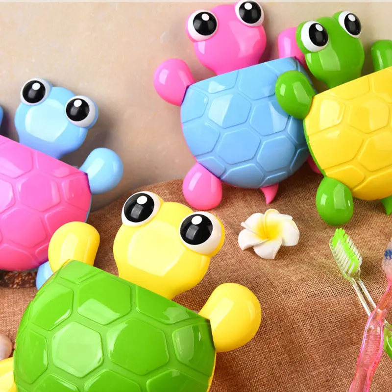 

Toothbrush Holder with Wall Suction Plastic Cartoon Sucker Toothbrush Holder For Kids Lovely Bathroom Accessories Cute Turtle Bi