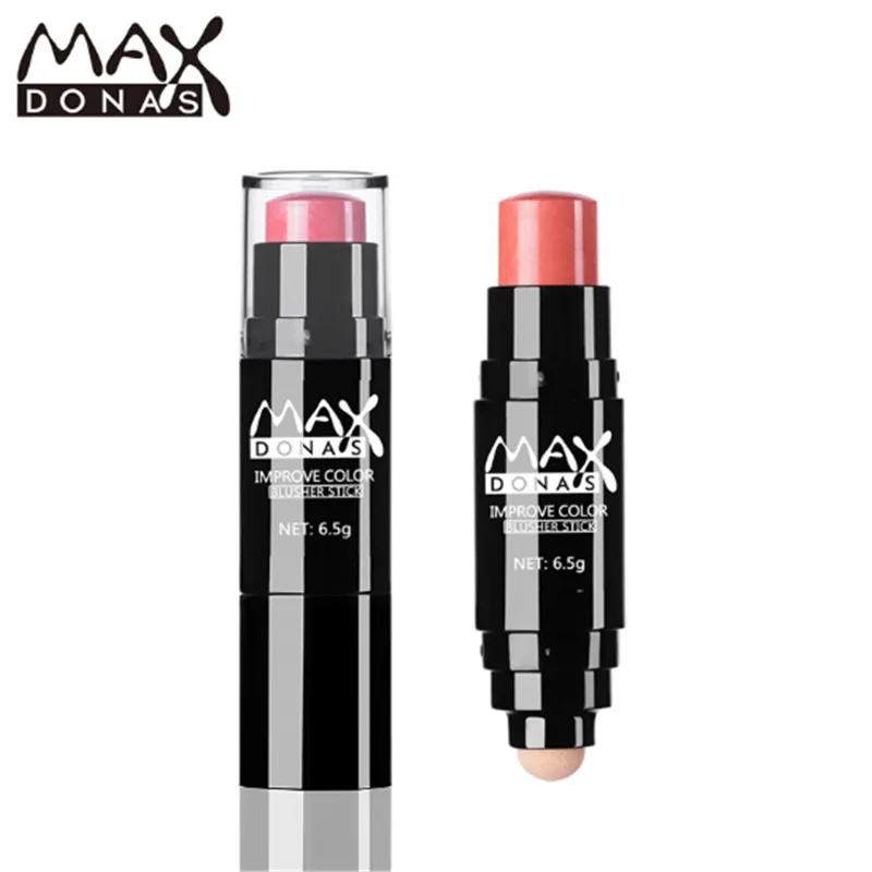 

Maxdonas Brand Face Matte Blush Cream Stick Make Up Bronzer Rouge Cheek Mineral Blusher Set Makeup Consealer with sponge brush