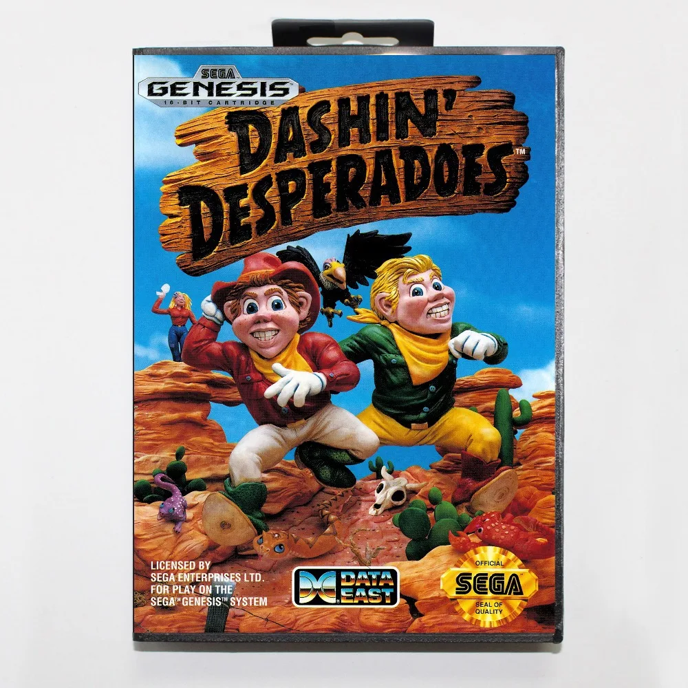 16 бит Sega MD игровой Картридж с розничной коробкой-Dashin' Desperados карточная игра для