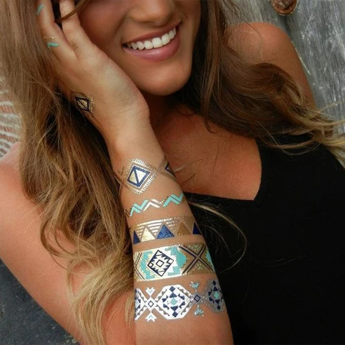 2017 real golden tattoo body art metal temporary jewelry 2017 real golden tattoo body art metal temporary jewelry