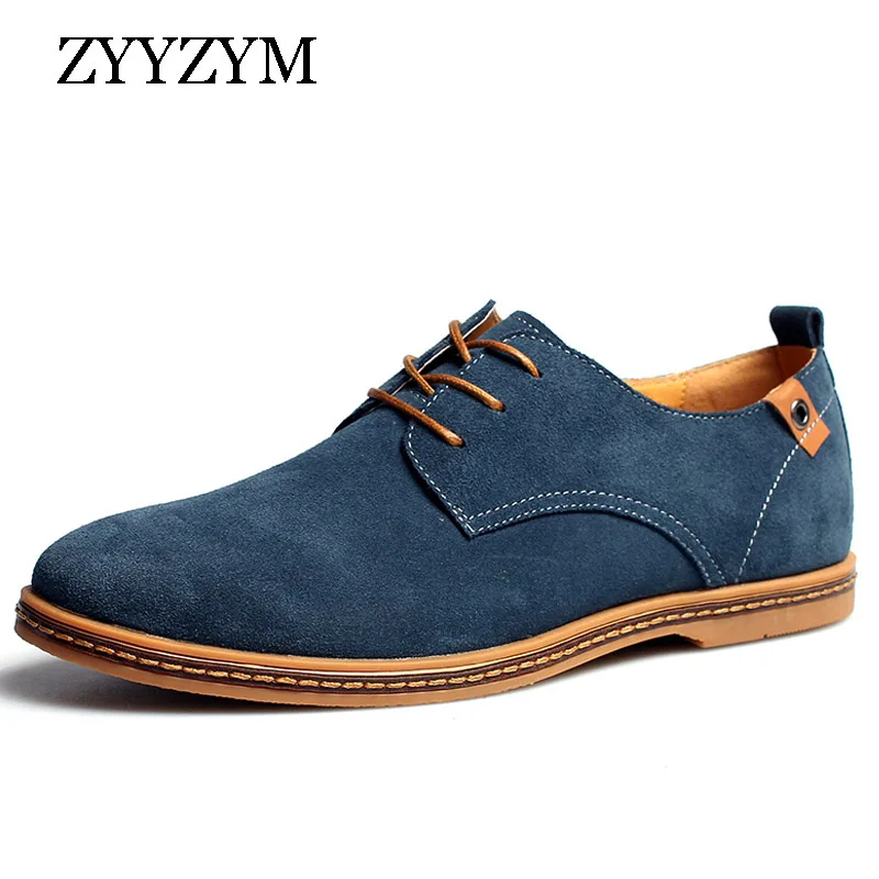 

ZYYZYM Fashion Men Casual Shoes New Spring Autumn Breathable Men Lace Up Male Leather Shoes Size 38-48