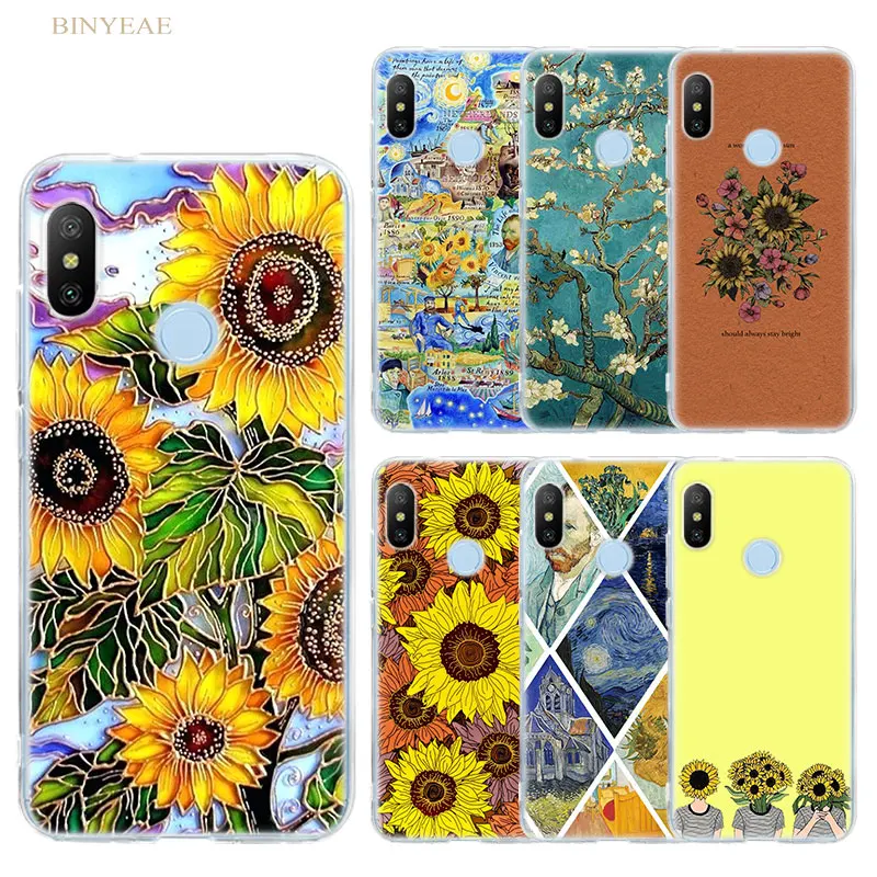 

Van gogh sunflowers Daisy Flower Soft Cover Phone Case for Xiaomi Redmi A2 lite 6A S2 Note 7 6 Pro 5 4X Plus MI Play 8 lite A1