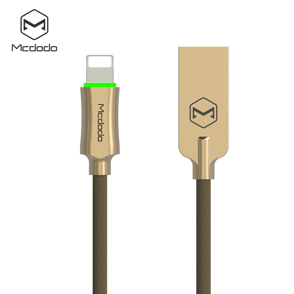 Mcdodo Lightning-USB кабель для iPhone x 7 8 Plus xs max xr автоматическое отключение кабель передачи данных для быстрой зарядки для iPhone 5S 6 S светодиодный - Цвет: gold