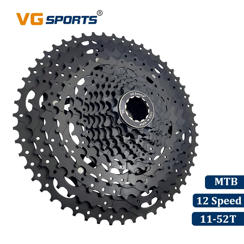 VG الرياضة دراجة هوائية جبلية MTB 12 سرعة كاسيت 12 Velocidade 12 S 52 T دراجة أجزاء الأسود كاسيت Freewheel ضرس Cdg ترس 724g