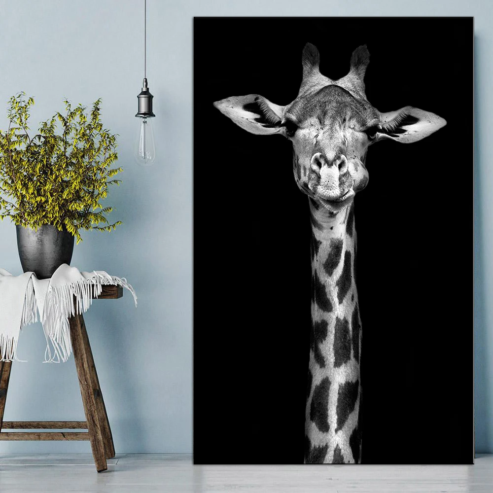 Dpartisan Nine Black White Giraffes Wall Pictures Print Painting