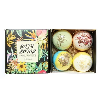 

4pcs/box Bath Salt Bomb Ball Essential Oil Natural Bubble Whitening Moisturize Relaxation for Valentine's Day Gift