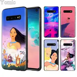 Покахонтас черный Чехлы для samsung Galaxy S10 S10e S7 S8 S9 S10 плюс Примечание 9 8 A50 A70 мягкая термополиуретановая крышка-Чехол