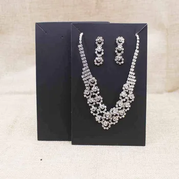 

100pcs big necklace packing card tag kraft/black paper large necklace & earring display tag card custom cost extra 15.5*9.50cm
