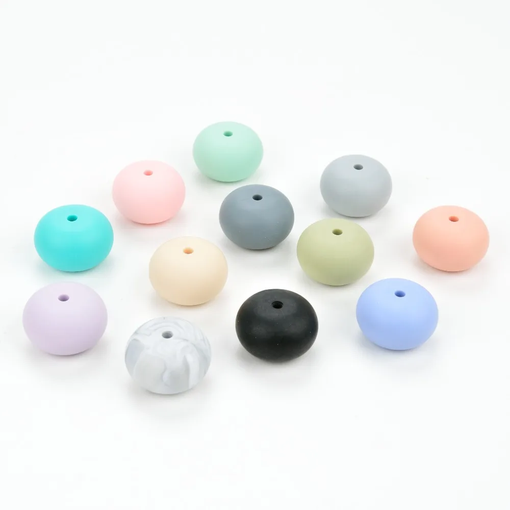 LOFCA 15 개 주판 실리콘 Teether 비즈 젖니 보석 젖꼭지 구강 케어 펜던트 목걸이 팔찌 장난감 BPA 무료 간호