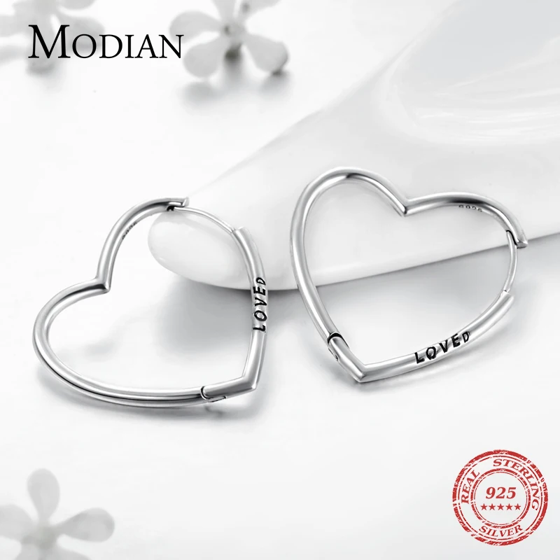 Modian новая распродажа 100% 925 стерлингового серебра с принтом сердце Любовь