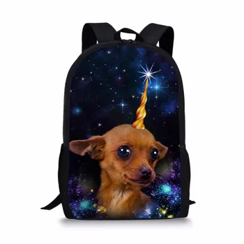 

THIKIN Unicorn Dog Cat Backpack For Teenage Girls Children School Bags Personalized Backpack Cat Galaxy Women Backpacks Custom