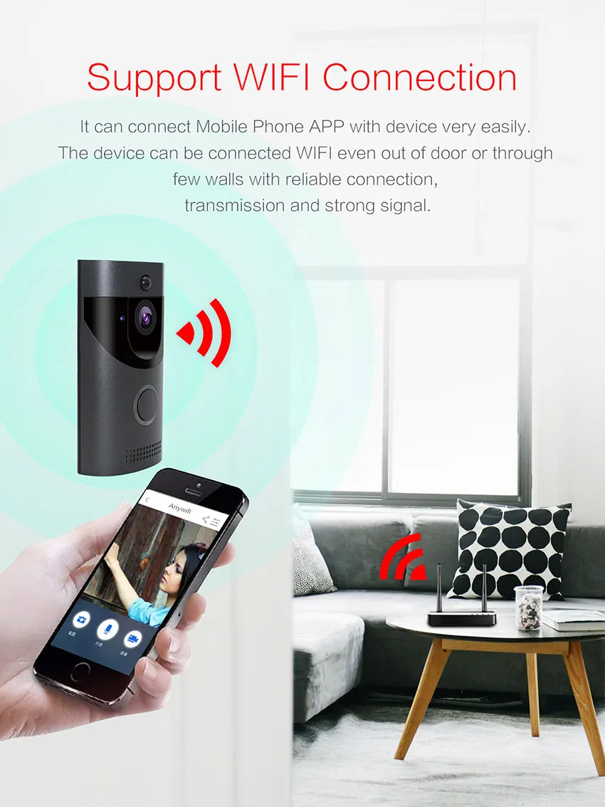 Aimitek B30 WIFI Doorbell Security Camera-11