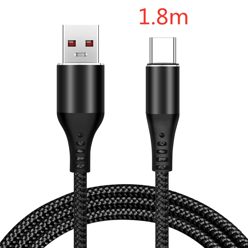 Быстрое зарядное устройство SUNPHG 5A для huawei Supercharge samsung Oneplus Xiaomi Quick Charge usb type C кабель для зарядки QC3.0 мобильного телефона - Тип штекера: 1.8m black cable