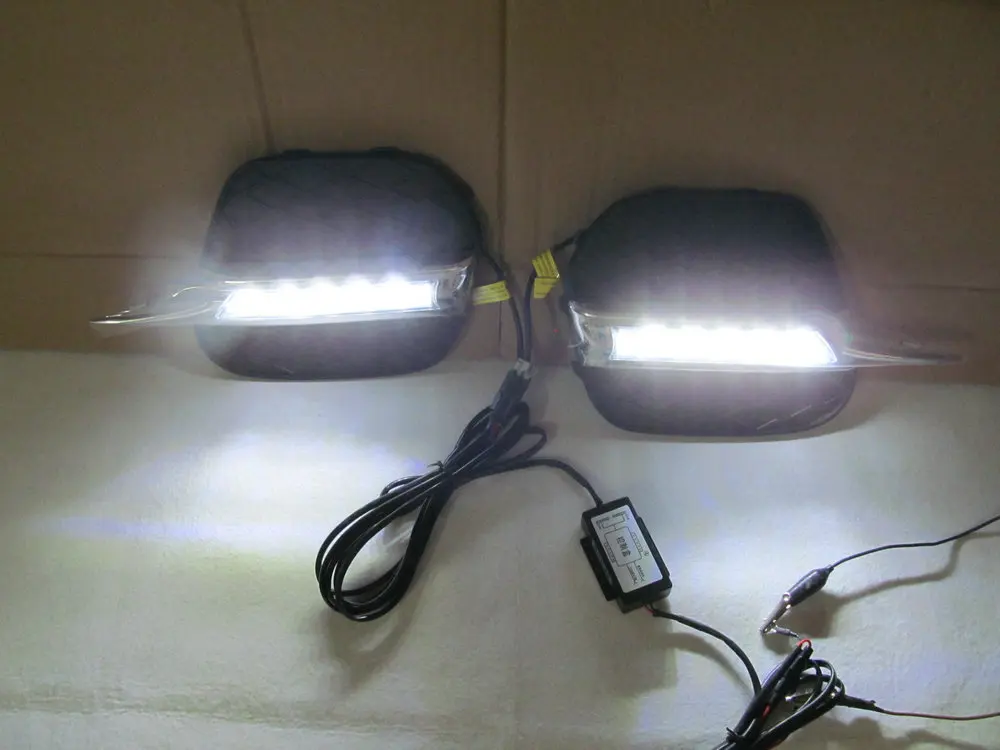 2 шт./компл. светодиодный LED DRL Дневной свет для BMW X5 E70 2011 2012 2013 Габаритные огни дневного света автомобиля светодиодный противотуманная фара cove