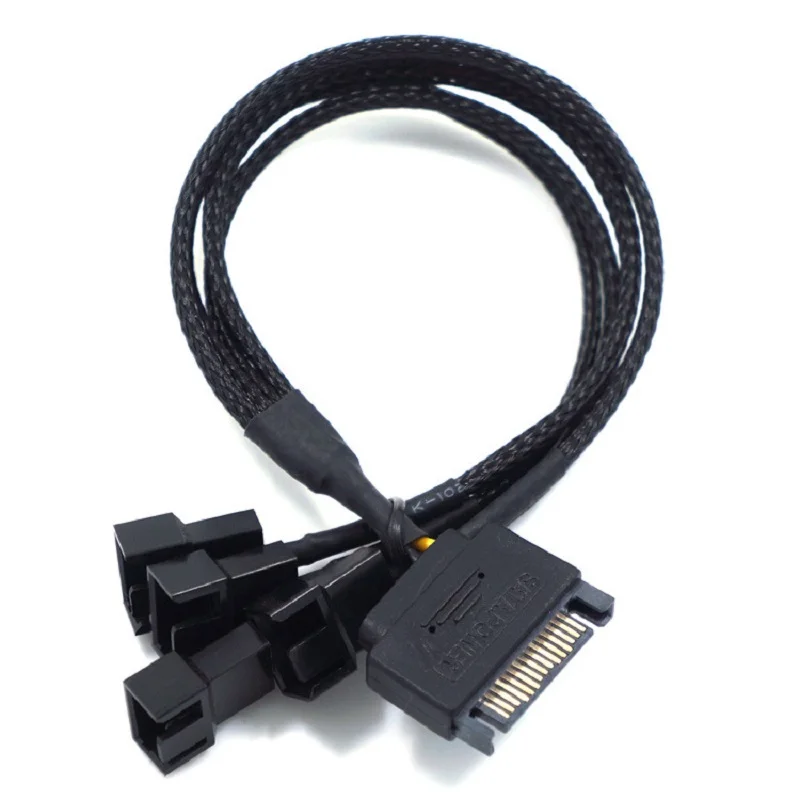 

5Pcs One quarter SATA to 4pin interface HUB extension line Suitable for SATA interface power supply for CPU fans