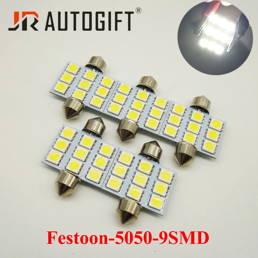 

10pcs Festoon 5050 9 SMD 36mm/39mm/41mm ft C5W led 24V 12V White Car LED bulbs Interior Door Dome lamp reading light Car styling