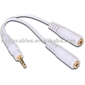 

Free Shipping+50pcs/lot+Good Quality 3.5mm Headphone Earphone Y Splitter Adapter Cable Jack +wholesales