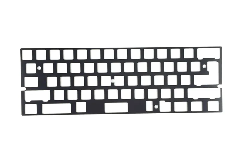 Механическая клавиатура с ЧПУ анодированный алюминий рисунок совпадающий позиционирование наколенник с пластиной ISO ANSI для GH60 pcb 60% клавиатуры DIY - Цвет: Black