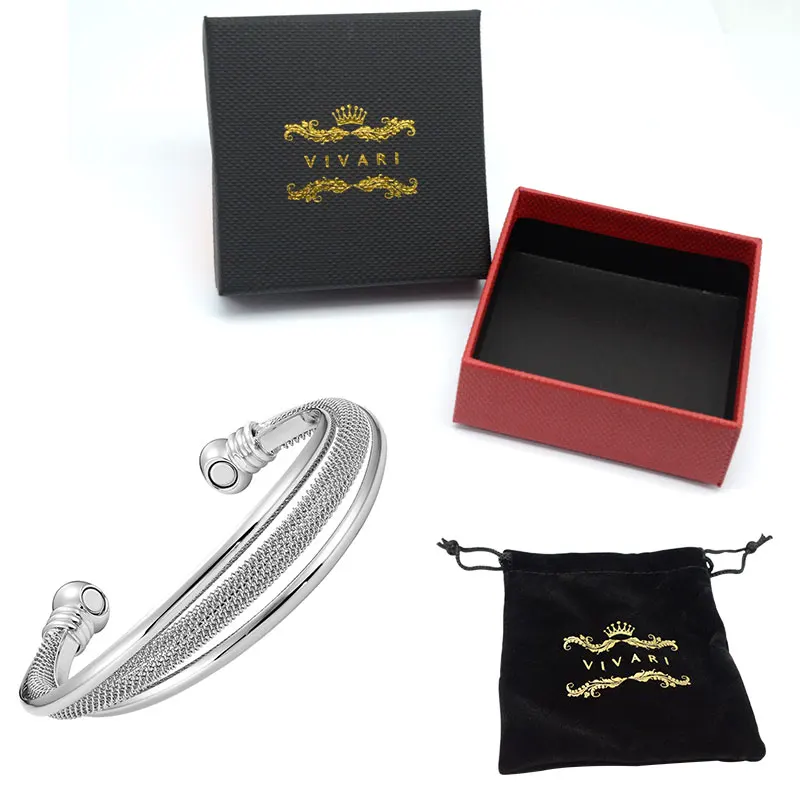 Vivari античный Модный магнитный браслет из чистой меди, браслеты для женщин, несколько слоев, ювелирные изделия для здоровья, браслет с шармом - Окраска металла: EMBG059SAdd box