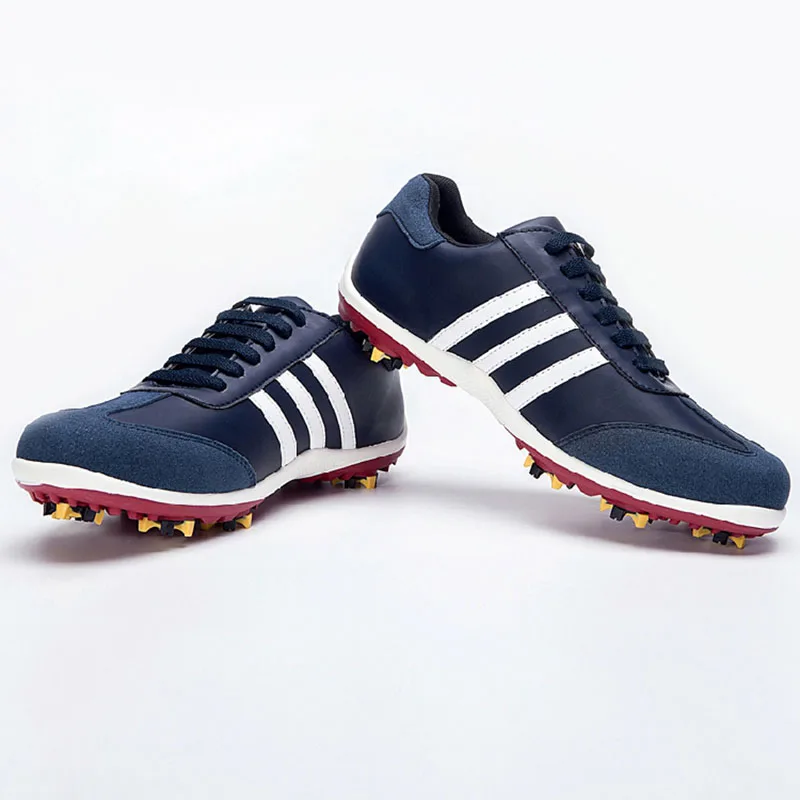 

2019 New Mens Golf Sports Shoes Light & Breathable waterproof removable spikes non-slip men microfiber leather sneakers