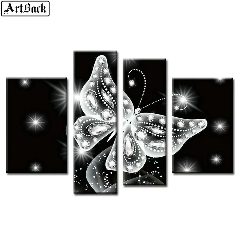 

4 spell diamond painting butterfly crystal full square diamond embroidery 3d wall sticker butterfly