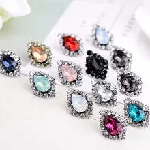 LUBOV опал камень ювелирные изделия новейший кристалл серьги гвоздики для женщин Рождественская вечеринка серьги Заводские, закупка Быстрая